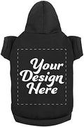 Personalized Dog Hooded Sweatshirt Custom Pet Pullover Hoodie Text/Image Small/Medium/Large Dogs,Puppy,Cat and Kitten Black