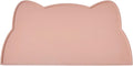Cat Food Mat, Silicone Pet Feeding Mat for Floor Non-Slip Waterproof Dog Water Bowl Tray Cushion (17" x 10", Tea Rose)
