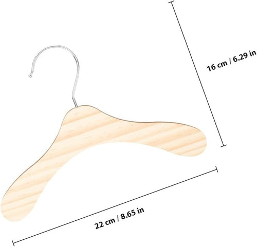 10pcs 8.66-inch Wooden Pet Hangers for Dogs and Cats, Large Solid Wood Dog Clothes Hangers, Portable Pet Accessory for Household Closet Organization