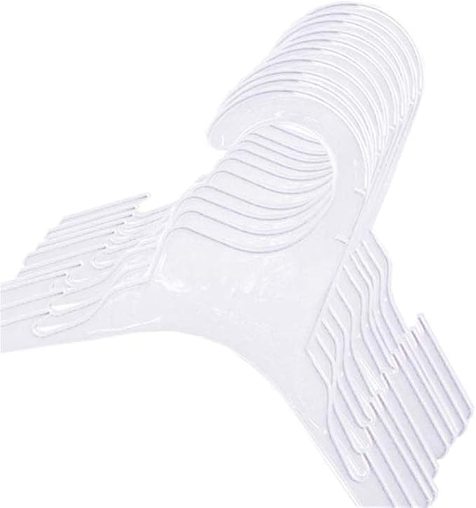 Pet Clothing Hanger, 10PCS Plastic Anti-Skid Dog Puppy Cat Clothes Clothing Rack for Small Animals (White, S)