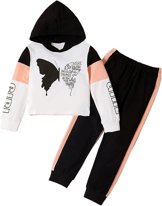 Toddler Baby Girls Clothes Long-sleeve Tie Dye Hoodie Sweatshirt Pants Hooded Outfit Set