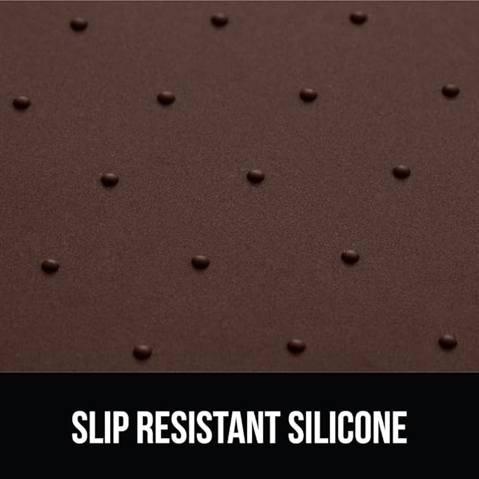 GORILLA GRIP 100% Waterproof Raised Edge BPA Free Silicone Pet Feeding Mat, Dog Cat Food Mats Contain Spills Protects Floors, Placemats for Cats and Dogs Water Bowl, Pets Accessories 28x18 Brown