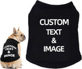 Custom Dog Shirt,Personalized Pet Apparel with Name Text Photo Image,Lightweight Breathable Puppy Kitten Cotton Vest for Small Medium Large Dogs Cats,Puppy Gift (Black, Medium)