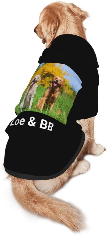 Personalized Dog Hoodie Customized with Name Photo Pet Warm Sweater Hoodie for Medium Large Dogs & Cat Puppy, OliveDrab, XXL