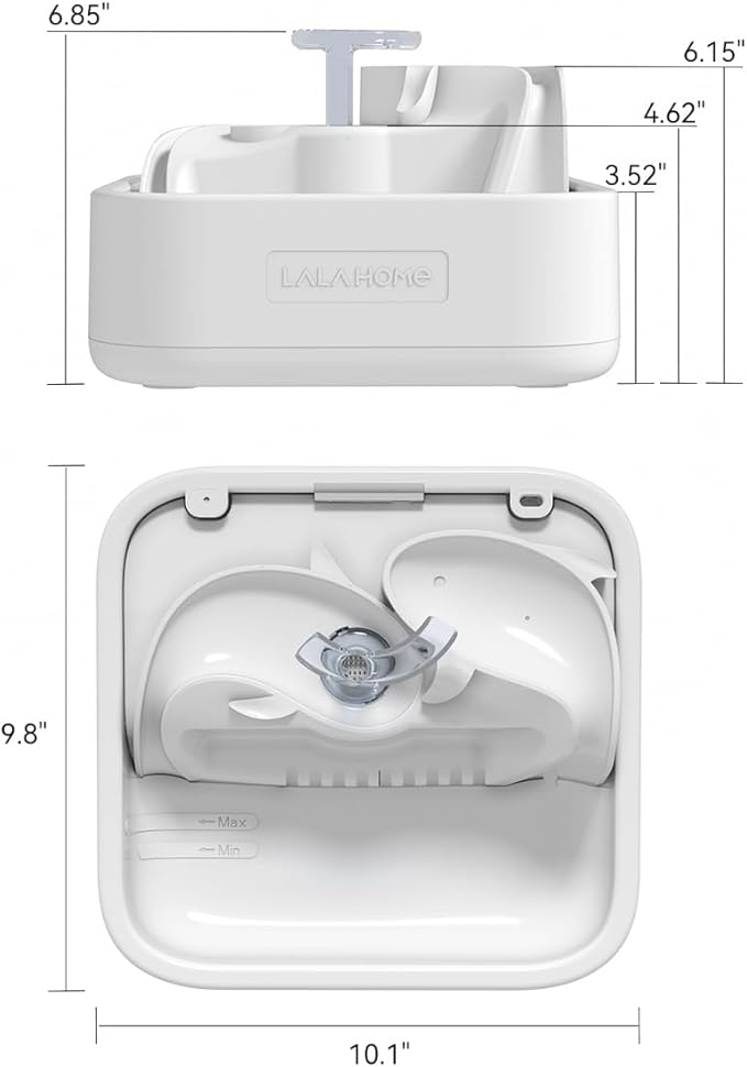 Dog Water Fountain Cat Automatic Water Bowel 3-Stage Design for Multi Pets Water Dispenser for Drinking Waterfall Fountain Kitty with Isolating Pump Filter, BPA-Free Easy Clean Quiet Indoor -2L/67oz