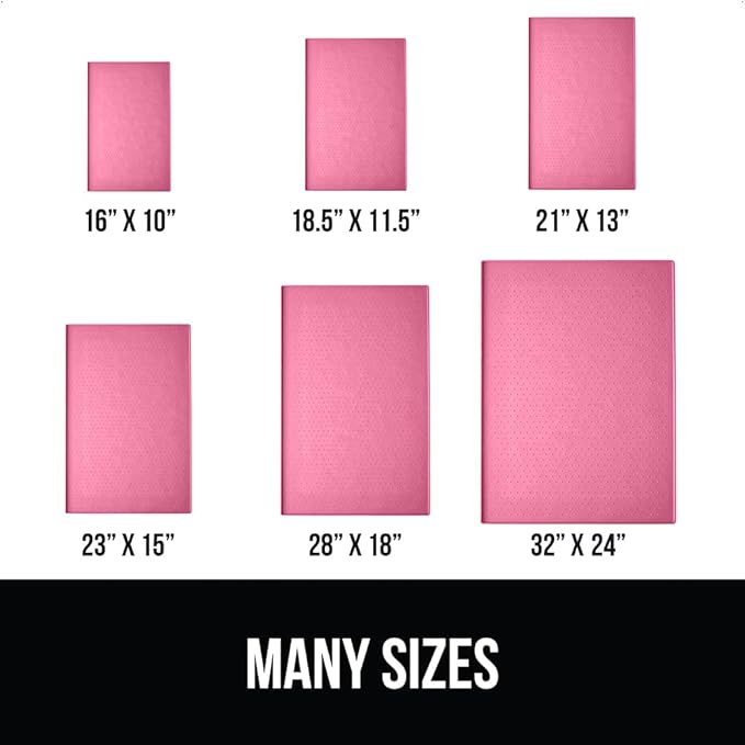 GORILLA GRIP 100% Waterproof Raised Edge BPA Free Silicone Pet Feeding Mat, Dog Cat Food Mats Contain Spills Protects Floors, Placemats for Cats and Dogs Water Bowl, Pets Accessories 18.5x11.5 Pink