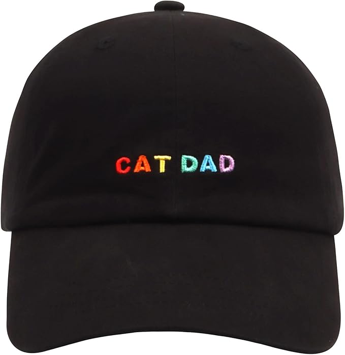 Cat Mom & Dad Hats for Proud Cat Parents | for Men & Women | Embroidered Text - Adjustable Fit - 100% Cotton