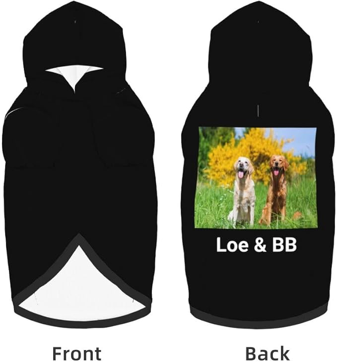 Custom Dog Hoodie Personalized Photo Text Logo Name Dog Clothes, Soft & Warm for Puppy Sweatshirt Hooded for Small Medium Large Dogs Girl/Boy Cats/Kitten, HotPink, XXL