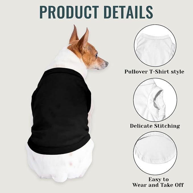 Personalized Dog Shirt Design Your Own Add Photo Text Logo Name Summer Breathable Dogs T-Shirt Clothes for Small Medium Large Pet, 1 PC Blank Black, L