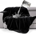gogobunny Waterproof Bed Blanket, Reversible Sherpa Fleece Throw Blanket for Dog Puppy Cat, Furniture Cover Protects Bed Couch Sofa from Liquid Pee and Pet Fur (Black, 90x108 inches)