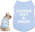 Custom Dog Shirt,Personalized Pet Apparel with Name Text Photo Image,Lightweight Breathable Puppy Kitten Cotton Vest for Small Medium Large Dogs Cats,Puppy Gift (Blue, X-Large)