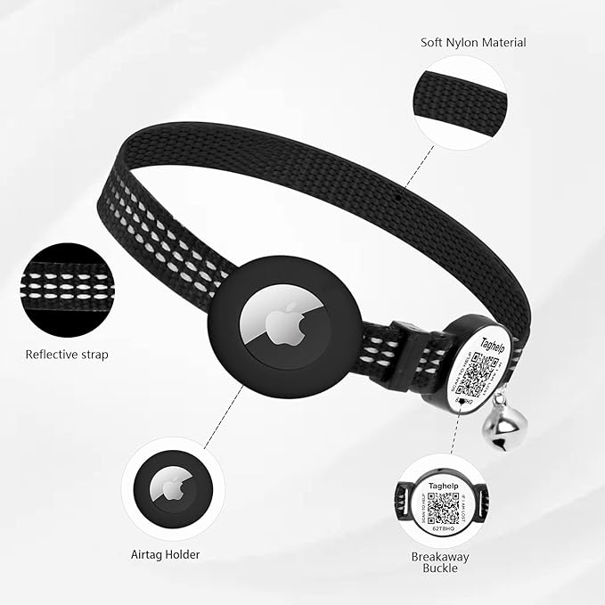 Kitten Collars with Bell & QR Code Name Tag - Breakaway Reflective Cat Collar with Personalized Smart ID Tag, Ultra-Durable & Adjustable Quick Release Design - Fits Most Cats (Blue)