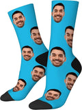 D-Story Custom Face Socks, Personalized Photo Picture on Socks, Unisex Athletic Crew Socks for Men Women
