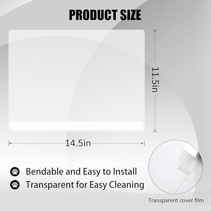 6PCS Cat Litter Box Pee Shields,Transparent Easy Clean Splash Guard for Open Top Litter Pan 14.5×11.5in- Litter Box Not Included(6, Clear)