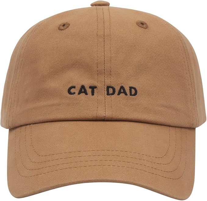 Cat Mom & Dad Hats for Proud Cat Parents | for Men & Women | Embroidered Text - Adjustable Fit - 100% Cotton
