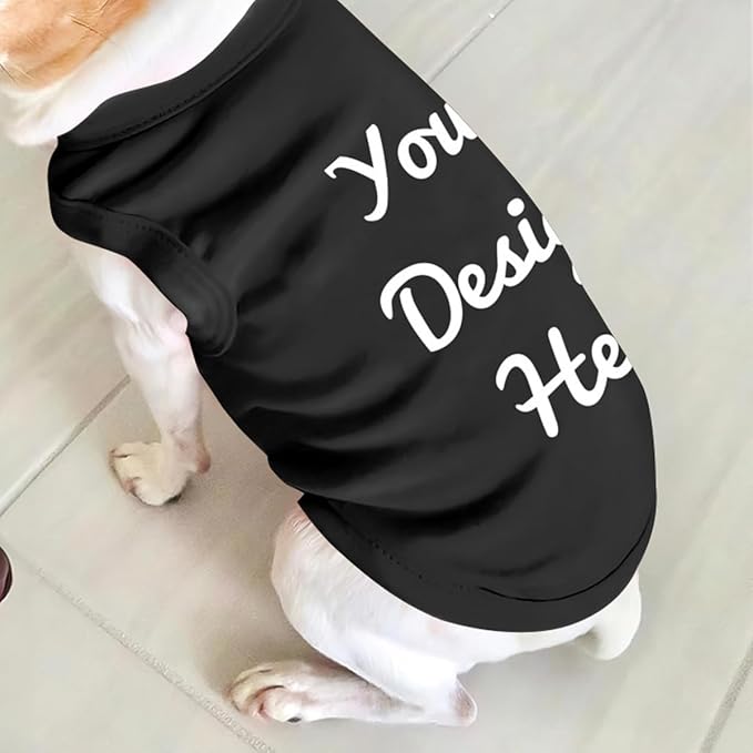 Customized Dog Shirt for Small Medium Large Dogs Personalized with Photo Text Logo Name T-Shirt Summer Breathable Clothes, S