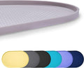 100% Waterproof 0.5" Raised Edge BPA Free Silicone Dog Food Mat, Pet Cat Feeding Mats Contain Spills Protects Floors, Placemats for Cats and Dogs Water Bowl Dishwasher.(Large/XL, Dove)