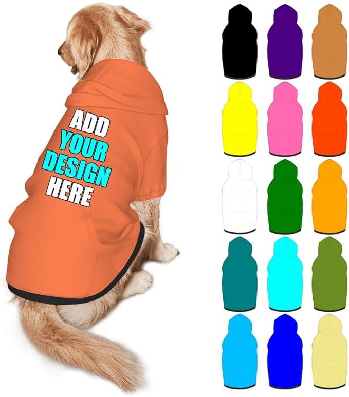 Custom Dog Clothes with Photo Name Logo Personalized Dog Sweaters for Small Medium Large Dogs Breathable Warm, Coral, S