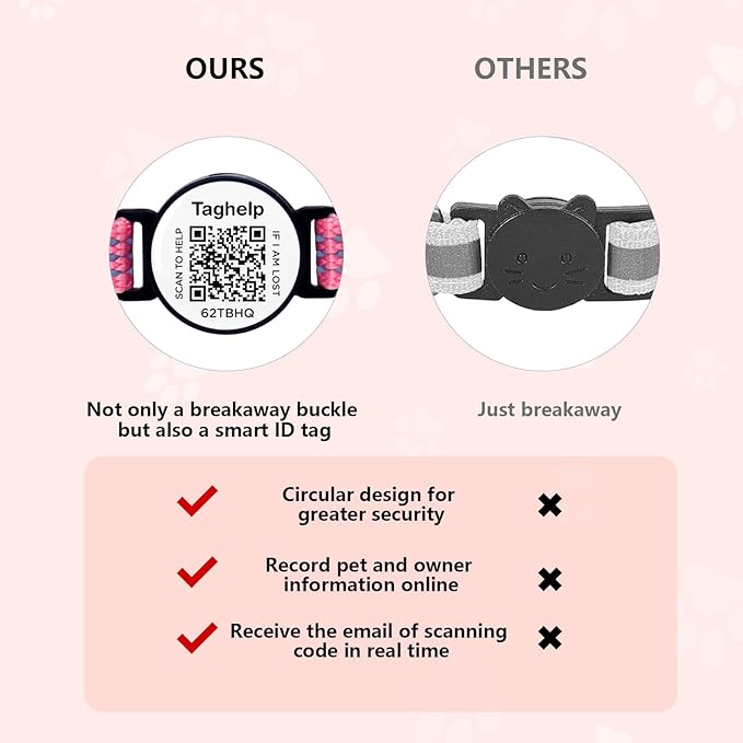Reflective AirTag Cat Collar Breakaway, TAGHELP GPS Cat Collar with Apple Air Tag Holder, Cat Tracker Collars with Safety Elastic Band for Girl Boy Cats, Kittens and Puppies (Blue)