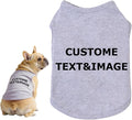 Custom Dog Shirt,Personalized Pet Apparel with Name Text Photo Image,Lightweight Breathable Puppy Kitten Cotton Vest for Small Medium Large Dogs Cats,Puppy Gift (Gray, L)