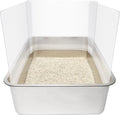 3PCS Cat Litter Box Pee Shields,Transparent Easy Clean Splash Guard for Open Top Litter Pan 14.5×11.5in- Litter Box Not Included (3, Clear)