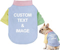 Custom Dog Shirt,Personalized Pet Apparel with Name Text Photo Image,Lightweight Breathable Puppy Kitten Cotton Vest for Small Medium Large Dogs Cats,Puppy Gift (Dopamine Blue, XX-Large)