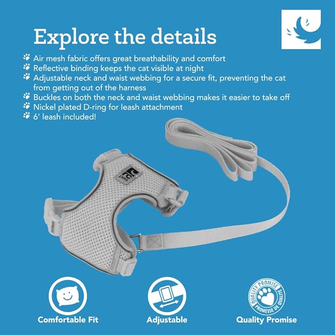 RC Pets Adventure Kitty Cat Harness | Adjustable Airmesh Vest with D-Ring and 6ft Leash for Walking and Travel |Splatter, Small