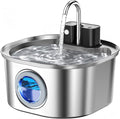 Voluas Stainless Steel Cat Water Fountain-Wireless Pet Water Fountain Battery Operated,108oz/3.2L, Automatic Water Dispenser for Dogs with Quiet Pump,Easy Clean BPA-Free for Cats, Dogs, Multiple Pets