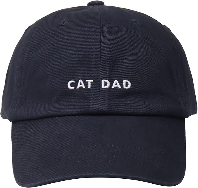 Cat Mom & Dad Hats for Proud Cat Parents | for Men & Women | Embroidered Text - Adjustable Fit - 100% Cotton