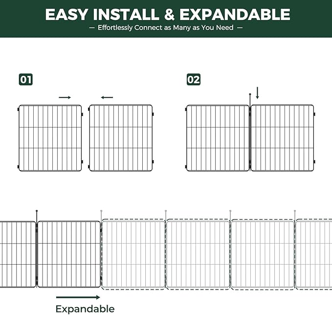 FXW MiniPaws Unleashed Dog Playpen, Expandable & Portable Design for Yard, RV Camping and Indoor Use, for Puppies and Small Dogs, 20-inch 24 Panels