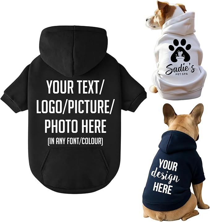 Personalized Name Dog Hoodie, Print Hoodies Pets Name, Custom Pet Memorial, Bright Puppy Sweatshirt, Customized Pet Clothes Warm Winter Outfit for Dogs, Gift for Dog Lovers Style 1
