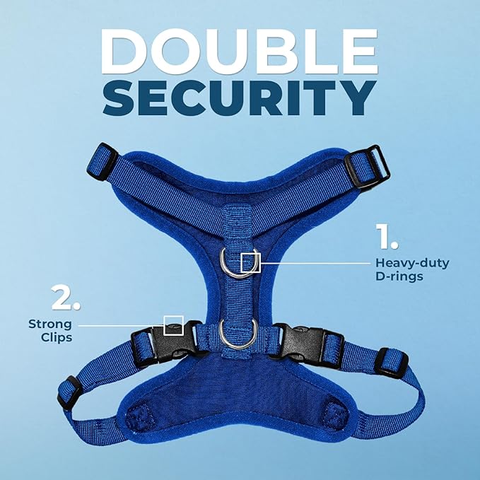 Voyager Step-in Pet Harness - All Weather Mesh, Adjustable Step in Harness for Cats and Dogs by Best Pet Supplies - Royal Blue, L