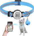 Upgraded Version - Reflective Cat Collar with Bell, Solid & Safe Collars for Cats, Nylon, Mixed Colors, Pet Collar, Breakaway Cat Collar Charms, Free Replacement, Fits Most Cats (Blue)