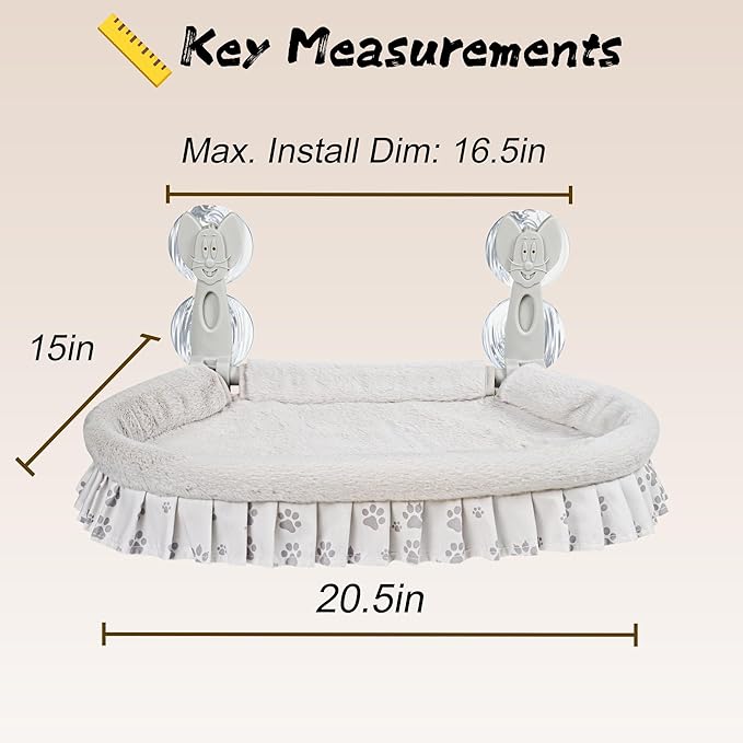 Cat Window Perch & Hammock - Exquisite Soft Wool Fleece, Safe & Comfortable Design with 4 Strong Suction Cups - Ideal for Large Cats (cat, Extra Large)