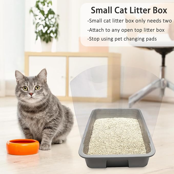 3PCS Cat Litter Box Pee Shields,Transparent Easy Clean Splash Guard for Open Top Litter Pan 14.5×11.5in- Litter Box Not Included (3, Clear)