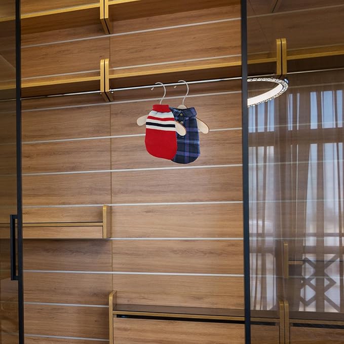 10pcs 8.66-inch Wooden Pet Hangers for Small Dogs and Cats, Wear-Resistant Dog Clothes Hangers, Household Professional Pet Accessory for Closet Organization