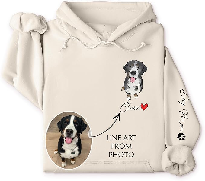 CHIARA CONTI11 Custom Dog Hoodie, Custom Pet Gifts, Custom Dog Shirt, Custom Dog Sweatshirt, Valentine's Day Gift