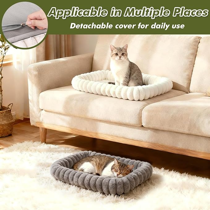 Cloud-Cuddle Cat Window Perch with 4-Sided Bolster, Zipper Design Cushion Window Seat for Window Sill, Sturdy Metal Frame & Easy Assembly Pet Hammock Bed for Indoor Cats (Gray, Large)