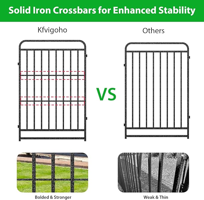 Heavy Duty Dog Playpen: 16 Steel Panels 40" Height, Square Steel Pipe with Reinforced Crossbars, 36FT 103 Sq.ft Portable Fence for Yard RV Camping, Snowy Black