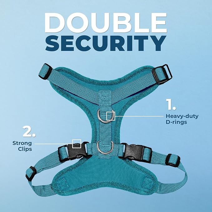 Voyager Step-in Pet Harness - All Weather Mesh, Adjustable Step in Harness for Cats and Dogs by Best Pet Supplies - Turquoise, S