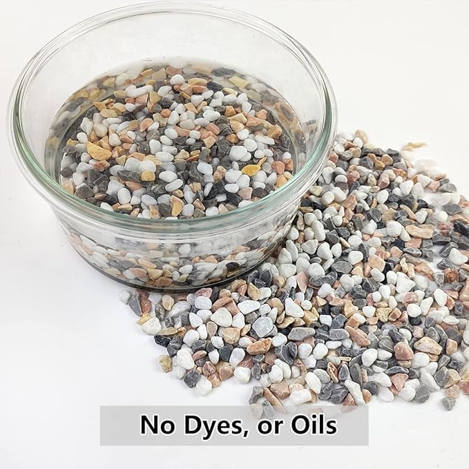 10LB Succulent and Cactus Gravel Pebbles, 1/5 Inch Natural Decorative Polished Stones, River Rocks for Plants, Vases, Aquariums, Terrarium and Outdoor Gardening,Mixed Color