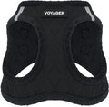 Best Pet Supplies - All Weather Plush, Reflective, No Pull Harness for Small, Medium Dogs, Cats - Secure with Hook & Loop Fastener, Buckle, Double D-Rings - Black Plush, XL
