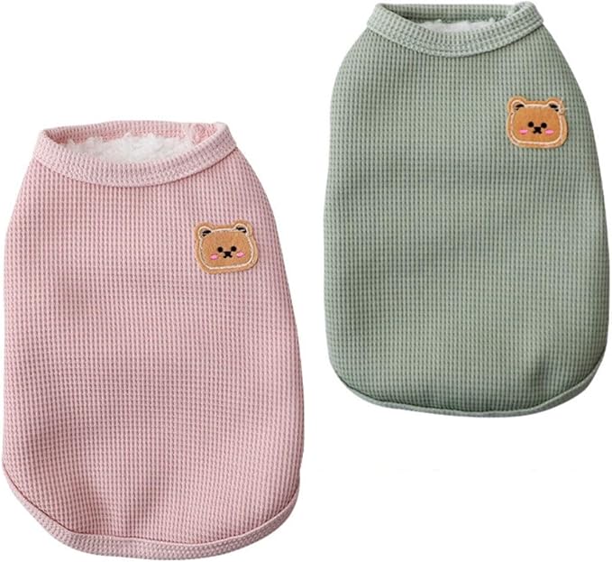 Fleece Cotton Dog Shirt Winter Warm Lightweight Pet T-Shirts Soft Breathable Stretchy Cats Dogs Tee Shirt Sleeveless Vest Dog Apparel for Medium Small Dog Clothes