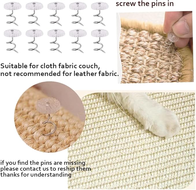HAOZAIKEJI Cat Scratcher Mat Sofa Protector Natural Sisal Cat Scratching Mat Cat Scratch Couch Cover Heavy Duty Couch Guard Scratch Pad for Grinding Claws Protecting Furniture (Thicken Beige Long)