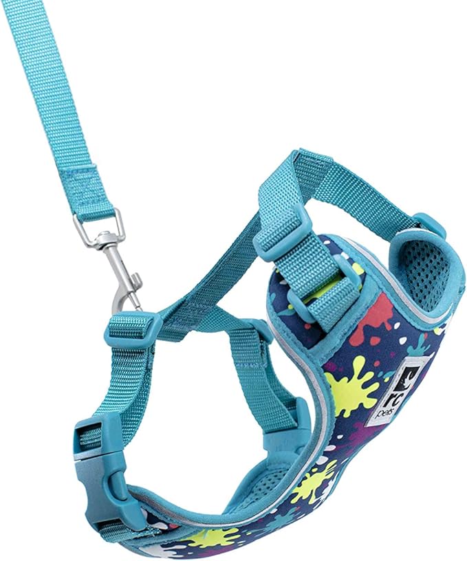 RC Pets Adventure Kitty Harness Includes Adjustable, Airmesh Fabric, 6' Leash and D-Ring Cat Walking Harness | Splatter, Medium