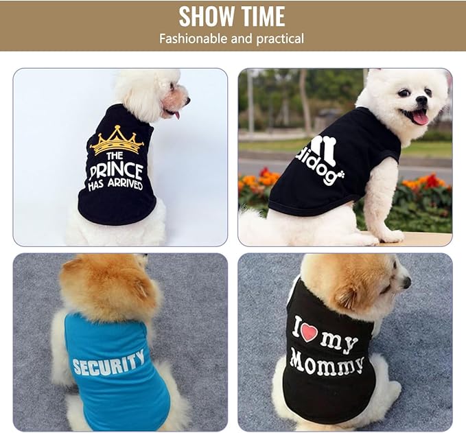 Customized Dog Shirt for Small Medium Large Dogs Personalized with Photo Text Logo Name T-Shirt Summer Breathable Clothes, 1 PC Blank Black, XL
