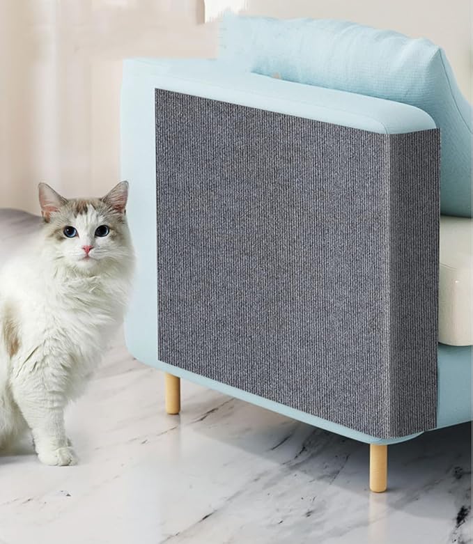 SHENGOCASE 78.7"x15.8" Trimmable Self-Adhesive Carpet Mat Pad Replacement for Cat Tree Shelf Shelves, Cat Wall Furniture Steps, Carpet Scratching Post Scratcher Couch Protector (White)