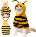 DENTRUN Sphynx Hairless Cats Costume Funny Bee Warm Winter Sweater Cute Pullover Kitten Shirts Breathable Cat Leisure Wear Turtleneck Vest Adorable Cat's Clothes Jacket Pajamas Jumpsuit, M