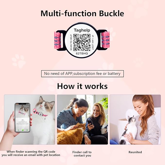 Airtag Cat Collar with Bell and Safety Buckle in 3/8" Width, Reflective Collar with Waterproof Airtag Holder Compatible with Apple Airtag for Cat Dog Kitten Puppy (Black)