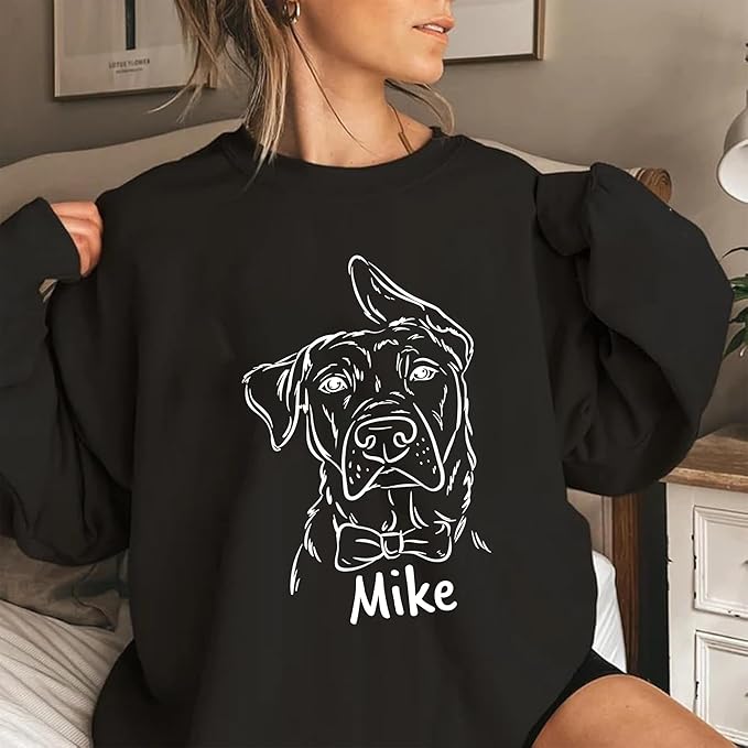 Custom Dog Face Sweatshirt Hoodie T-Shirt, Custom Pet Name, Personalized Pet Photo, Dog Lovers Gifts, Christmas